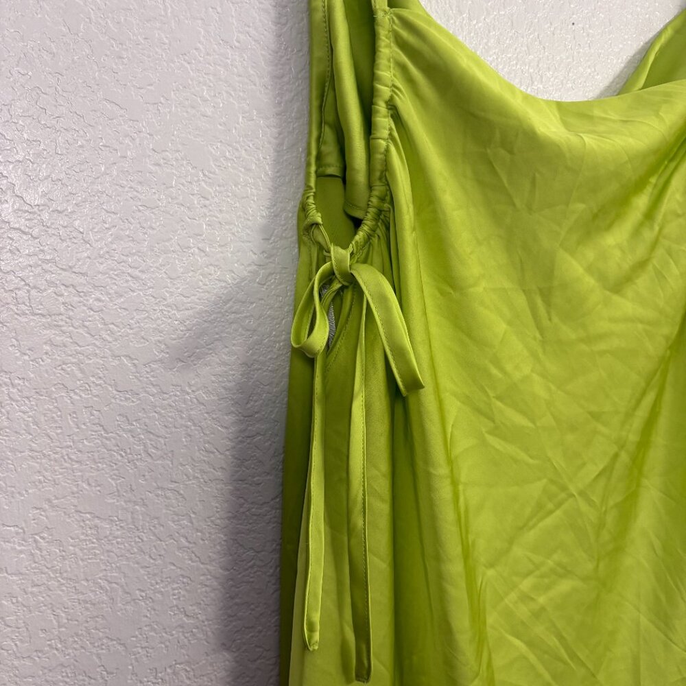Forever 21+ Satin Cowl Neck Mini Slip Dress Side Cutouts - Picture 3 of 8